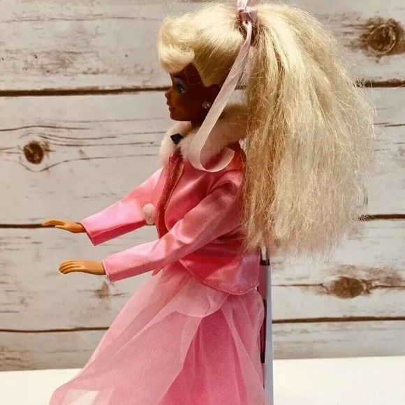MATTEL BARBIE Doll Pink Jacket Skirt Dress 12" Tall Long Blonde Hair Blue Eyes - Picture 3 of 11